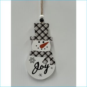 Xmas Snowman Joy Ornament 14cm