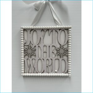 Wooden sign Joy to the World 15 x 15cm