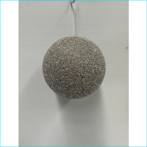 Bauble Bead Glitter Ball Silver 12cm