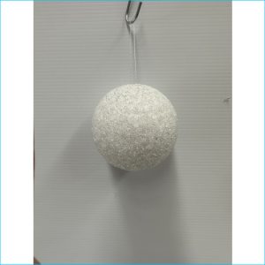 Bauble Bead Glitter Ball White 10cm