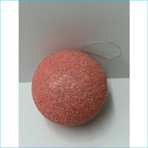 Bauble Bead Glitter Ball Pink10cm