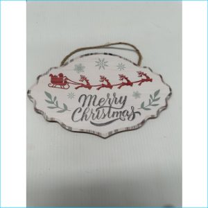 Wooden Hanging Ornament Merry Xmas 25cm