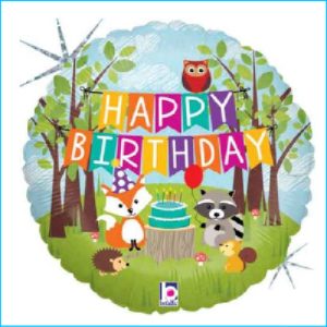 Foil 45cm Happy Birthday Woodland