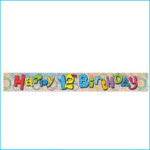 Happy 12th Birthday Foil Banner 365cm