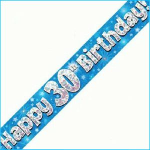 Happy 30th Birthday Blue Foil Banner 270