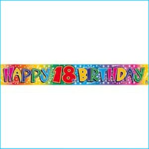 Happy 18th Birthday Rainbow Foil Banner