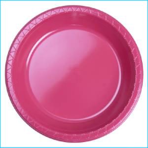 Hot Pink Round Plastic Banquet Plates Pk