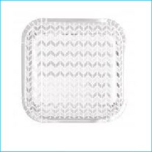 Silver Geometric Paper Plates Pk 8