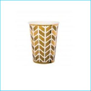 Gold Geometric Paper Cups Pk 8