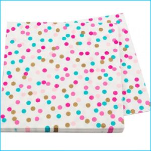 Pink, Turquoise & Gold Dots Napkins Pk 1
