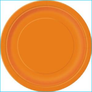 Orange Paper Snack Plates Pk 8