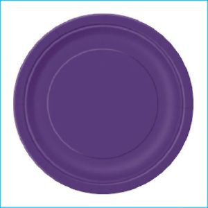 Purple Paper Snack Plates Pk 8