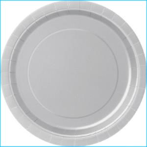 Silver Paper Snack Plates Pk 8