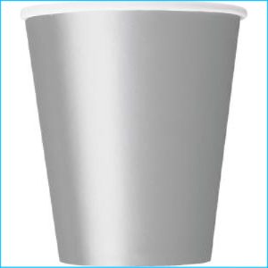 Silver Paper Cups Pk 8