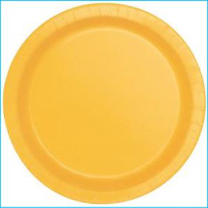 Yellow Paper Snack Plates Pk 8