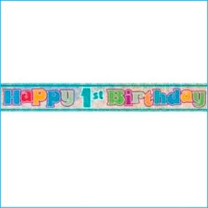 Happy 1st Birthday Foil Banner 365cm