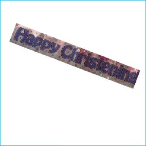Happy Christening Blue & Silver Foil Ban