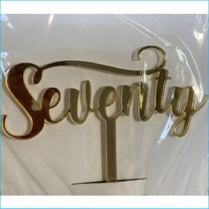 Cake Topper Seventy Gold