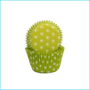 Patty Pan Large 700 Lime Polka Dot Pk 50