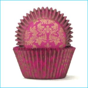 Patty Pan Medium 408 Pink Gold Damask