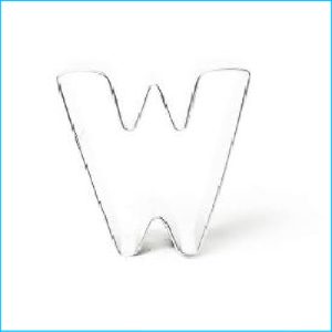 Cookie Cutter Alphabet Letter W 3"