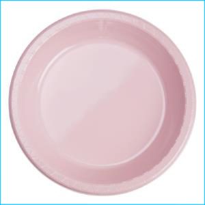 Light Pink Round Plastic Banquet Plates