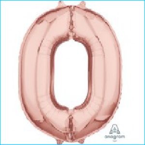 Foil 66cm Rose Gold Number 0