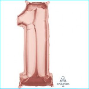 Foil 66cm Rose Gold Number 1