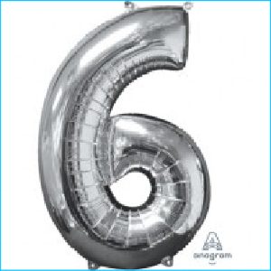 Foil 66cm Silver Number 6