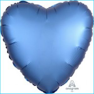 Foil 45cm Heart Satin Azure Blue