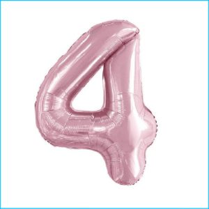 Foil 86cm Pink Pastel Number 4 Meteor