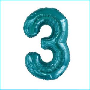 Foil 86cm Teal Number 3 Meteor