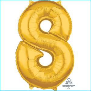 Foil 66cm Gold Number 8