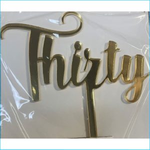 Cake Topper Thirty Gold