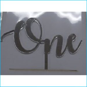 Cake Topper One Silver