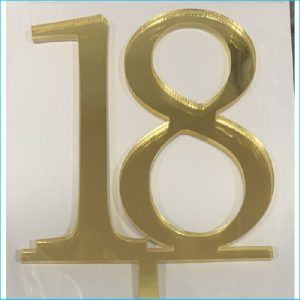 Cake Topper Gold Number 18