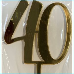 Cake Topper Gold Number 40