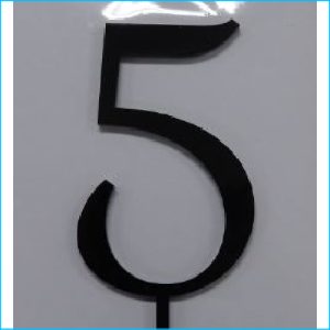 Cake Topper Black Number 5
