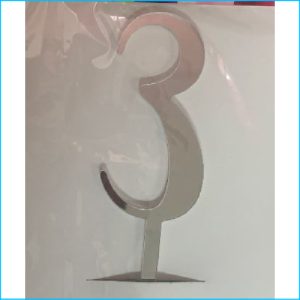 Cake Topper Silver Number 3