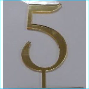 Cake Topper Gold Number 5