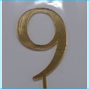 Cake Topper Gold Number 9