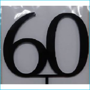 Cake Topper Black Number 60