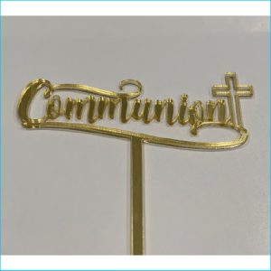 Cake Topper Communion Gold