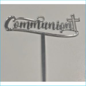 Cake Topper Communion Silver