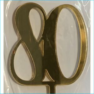 Cake Topper Gold Number 80