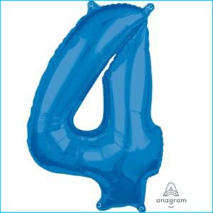 Foil 66cm Blue Number 4