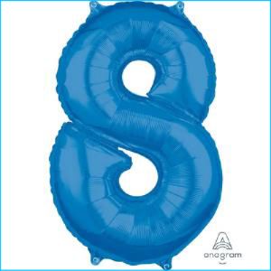 Foil 66cm Blue Number 8