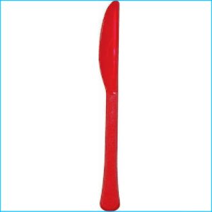 Red Plastic Knives Pk 20
