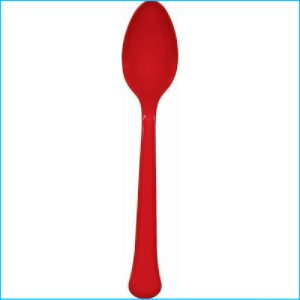 Red Plastic Spoons Pk 20