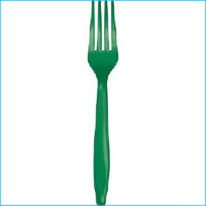 Dark Green Plastic Forks Pk 20